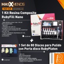1 Kit Resina Composite RubyFill Nano + 1 Set de 80 Discos con Porta disco RubyPlaton Incidental