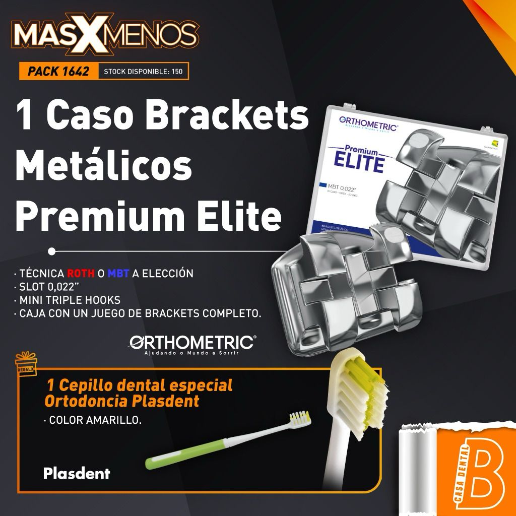1 Caso Brackets Metálicos Premium Elite Orthometric + Regalo