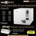 1 Autoclave BES 23 con Impresora Clase B Youjoy + 1 Selladora Ultra Seal 25 Machtig