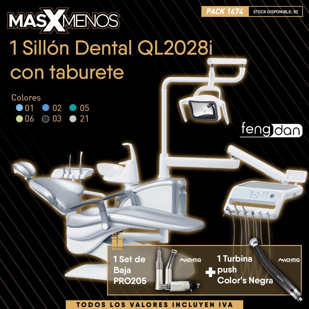 1 Sillón Dental QL2028i con taburete Fengdan + Regalos