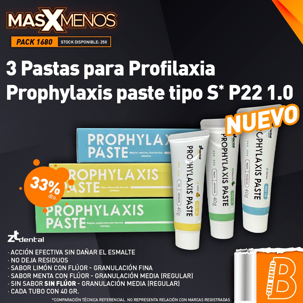 3 Pastas para Profilaxia Prophylaxis paste tipo S P22 1.0 ZT dental