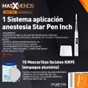 1 Sistema aplicación anestesia Star Pen Inch Woodpecker + 10 Mascarillas faciales KN95 Dr. MFyan Chengda (empaque aluminio)