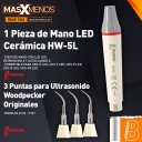 1 Pieza de Mano LED Cerámica HW-5L + 3 Puntas para Ultrasonido Woodpecker Originales