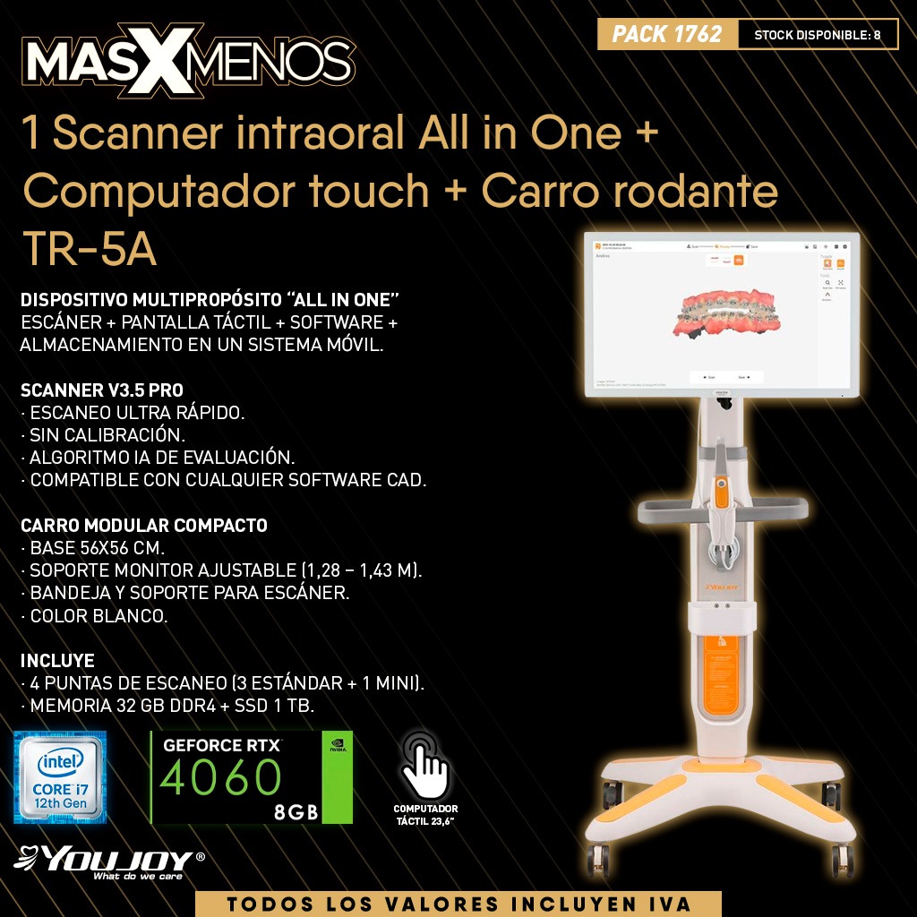 1 Scanner intraoral All in One + Computador touch + Carro rodante TR-5A Youjoy by Runyes