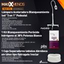 1 Lámpara Aceleradora Blanqueamiento led &quot;3 en 1&quot; Pedestal Machtig + 1 Kit Blanqueamiento Peróxido hidrógeno al 38% Potenza Bianco SS PHS + 1 Caja Separadores labiales Abreboca sin látex tipo Optragate Ivoclar ZT dental