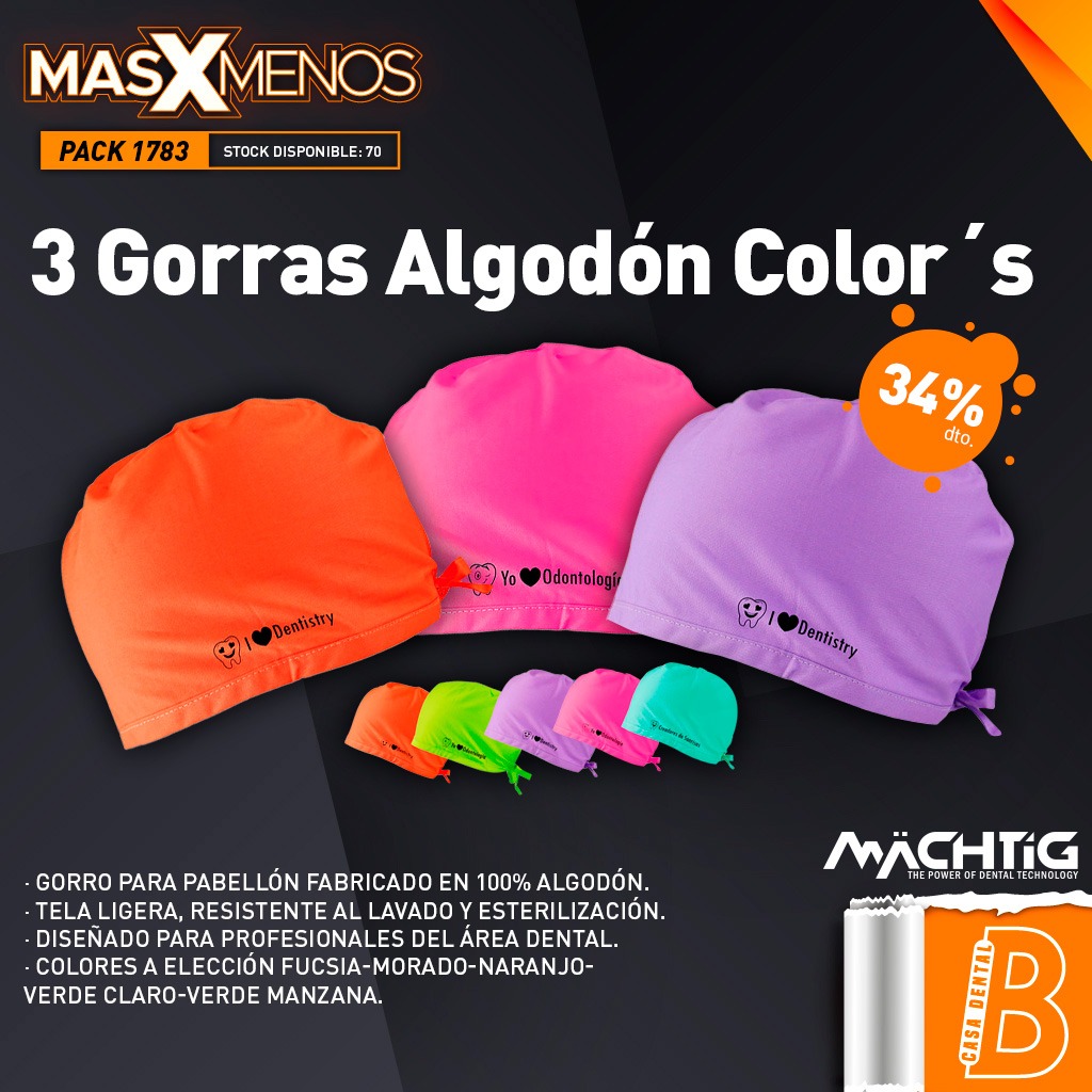 3 Gorras de Algodón Color´s Machtig