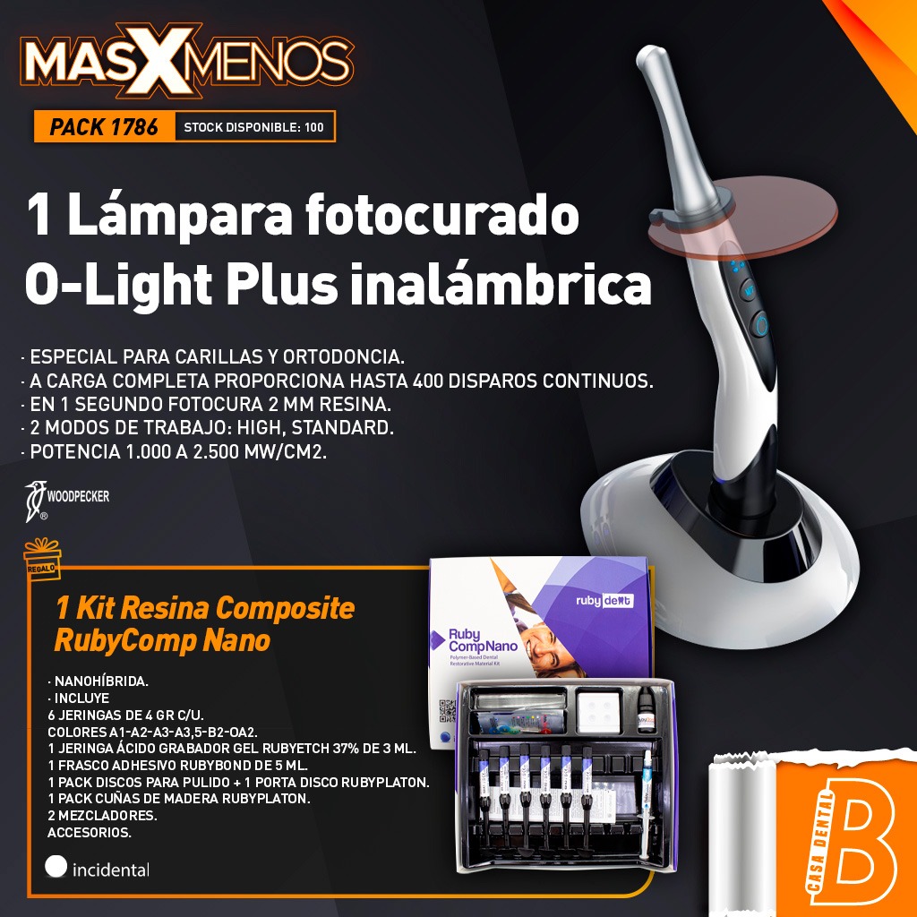 1 Lámpara fotocurado O-Light Plus Woodpecker + Regalo