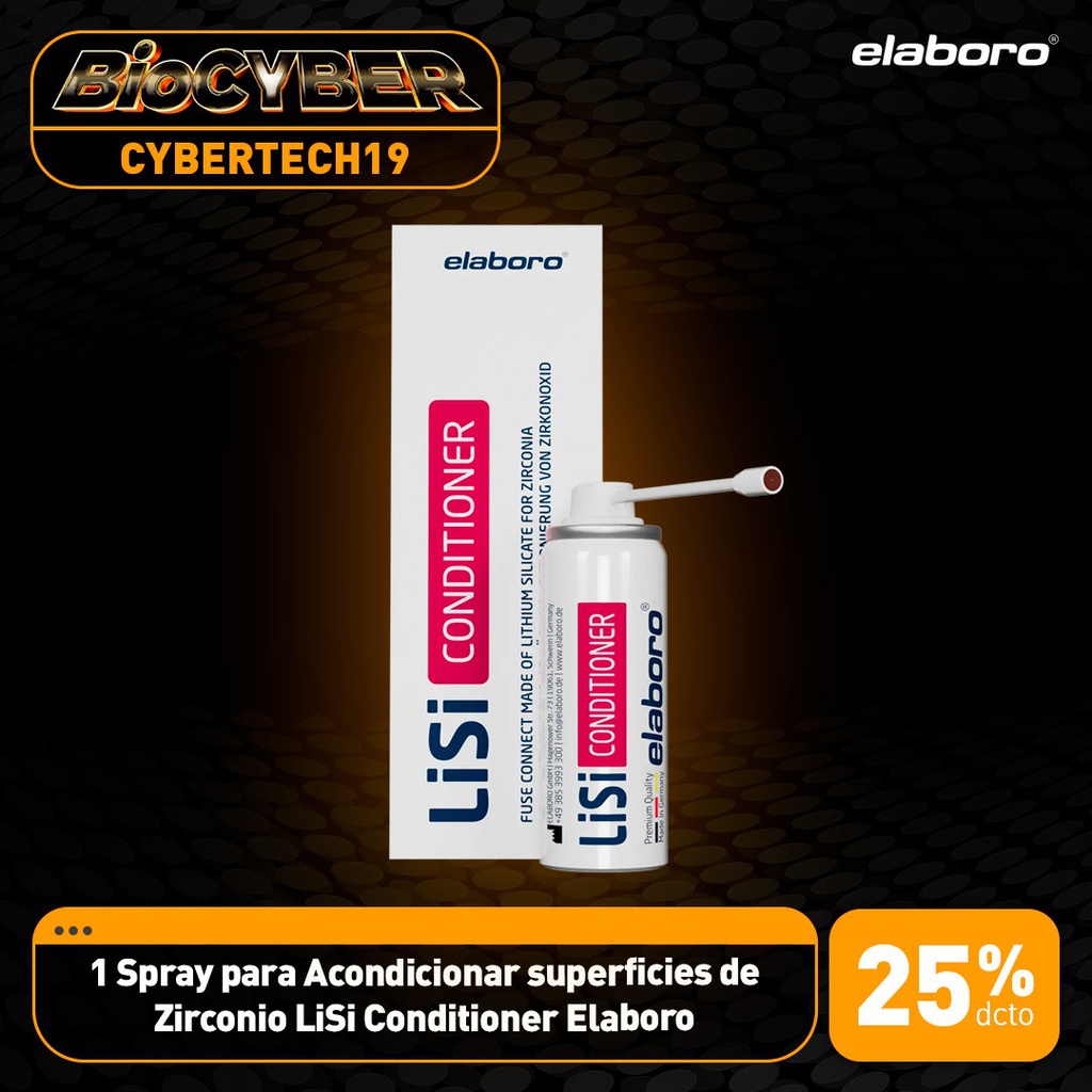 1 Spray para Acondicionar superficies de Zirconio LiSi Conditioner Elaboro