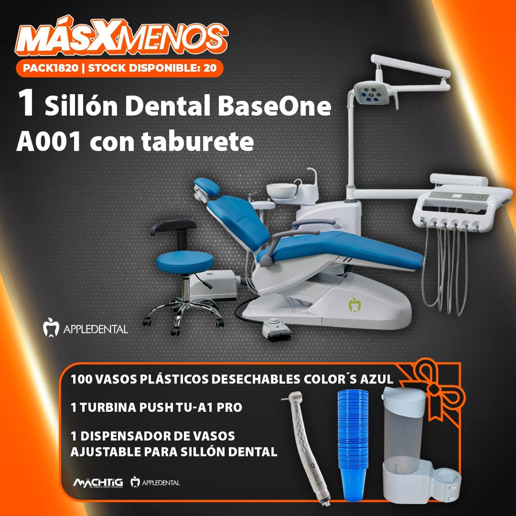 1 Sillón Dental BaseOne A001 con taburete Appledental + Regalos