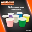 500 Vasos Papel Desechables Color´s Machtig