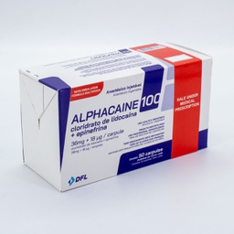 [CIR3980] Anestesia Alphacaine 100 Lidocaína al 2% con Epinefrina DFL