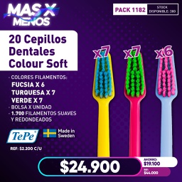 [PACK1182] 20 Cepillos Dentales Colour Soft Tepe