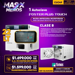 [CUO49] 1 Autoclave Foster Plus Touch con impresora clase B  Fomos