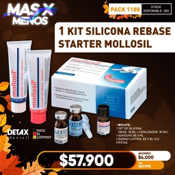 [PACK1188] 1 Kit Silicona Rebase Starter Mollosil Detax