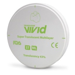 Disco de Zirconio Multi Super Translucidez ST 12 mm Vivid