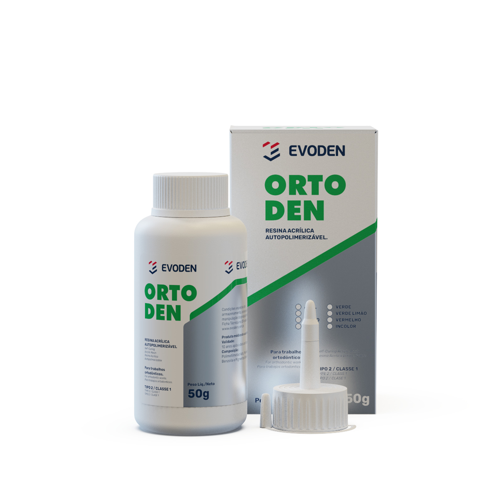 Resina acrílica Autocurado ortodoncia Ortoden 50 gr Evoden