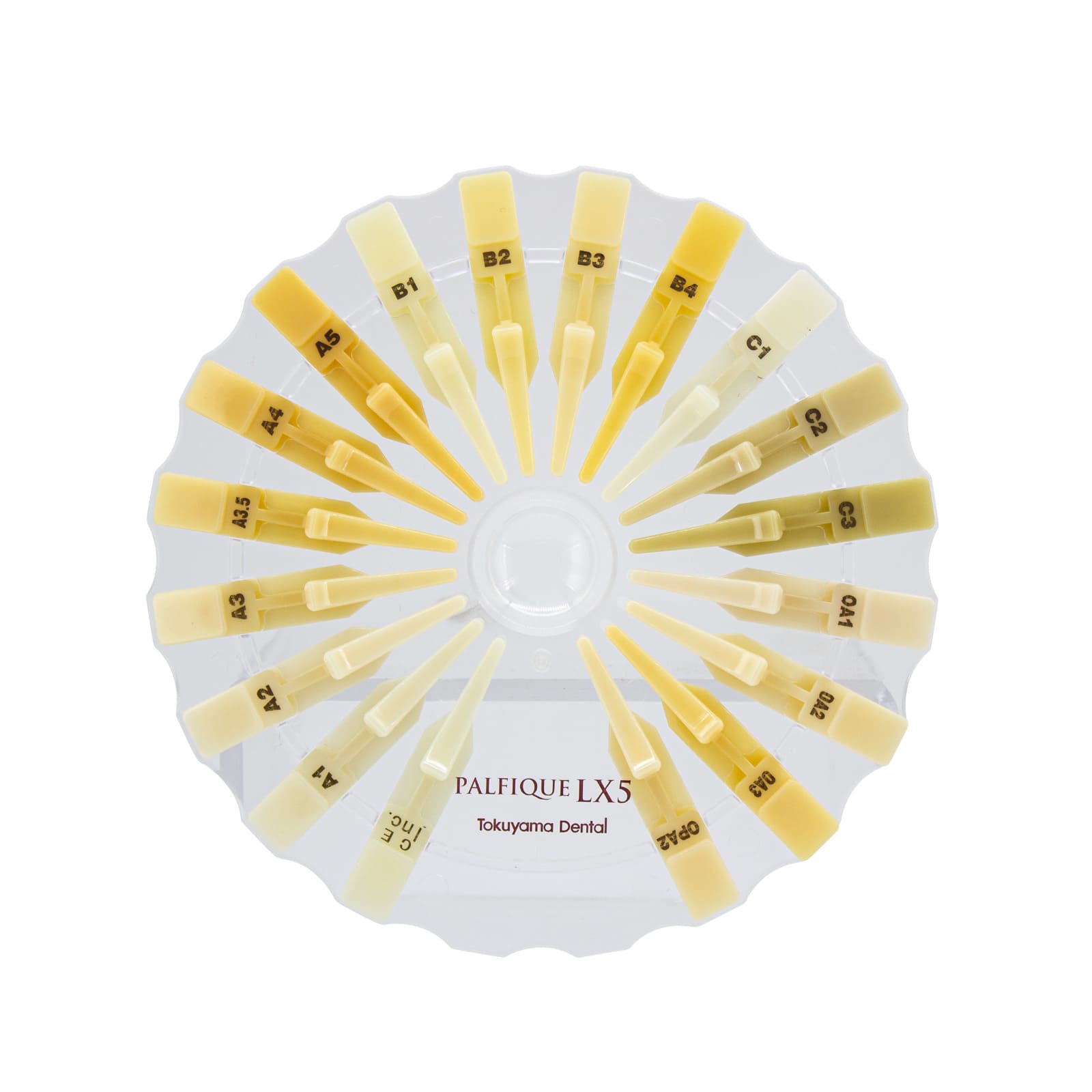 Muestrario de colores Resinas Palfique LX5 Tokuyama