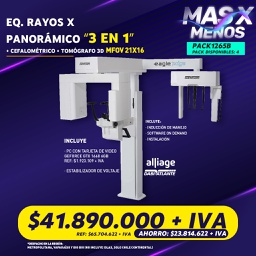 [PACK1265B] 1 Eq. Rayos x Panorámico + Cefalométrico + Tomógrafo 3D MFOV Edge Dabi Atlante Alliage