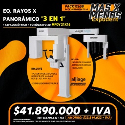 [PACK1265B] 1 Eq. Rayos x Panorámico + Cefalométrico + Tomógrafo 3D MFOV Edge Dabi Atlante Alliage