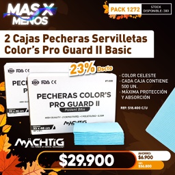 [PACK1272] 2 Cajas Pecheras Servilletas Color´s Pro Guard II Basic Machtig