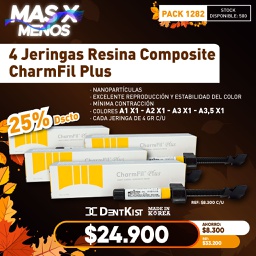 [PACK1282] 4 Jeringas Resina Composite CharmFil Plus Dentkist