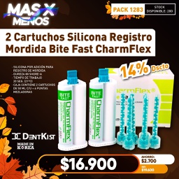 [PACK1283] 2 Cartuchos Silicona Registro Mordida Bite Fast CharmFlex Dentkist