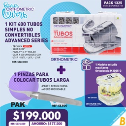 [PACK1325] 1 Kit 400 Tubos No convertibles Advanced Series Orthometric + 1 Pinzas para Tubos Pak + Regalo