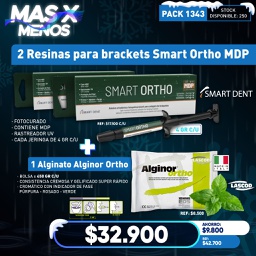 [PACK1343] 2 Resinas para brackets Smart Ortho MDP Smart Dent + 1 Alginato Alginor Ortho Lascod