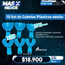 [PACK1348] 10 Set de Cubetas Plásticas adulto ZT Dental