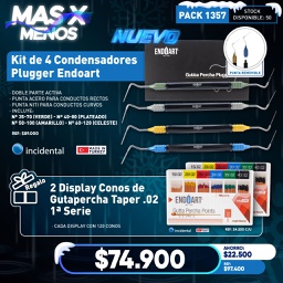 [PACK1357] 1 Kit de 4 Condensadores Plugger Endoart Incidental + Regalo