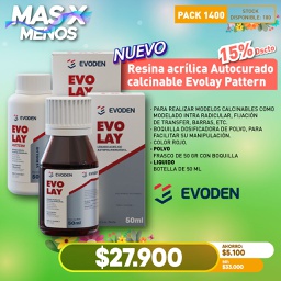 [PACK1400] 1 Resina acrílica Autocurado calcinable Evolay Pattern 50 gr Evoden