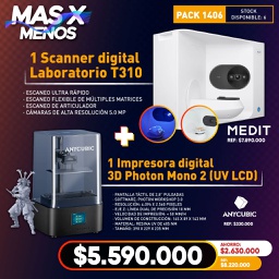 [PACK1406] 1 Scanner digital Laboratorio T310 Medit + 1 Impresora digital 3D Photon Mono 2 (UV LCD) Anycubic