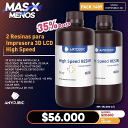 [PACK1409] 2 Resinas para Impresora 3D LCD High Speed Anycubic