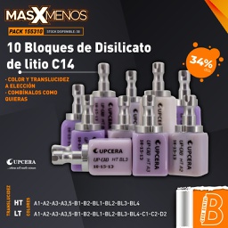 [PACK155310] 10 Bloques de Disilicato de litio C14 Upcera