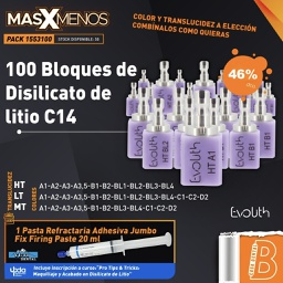 [PACK1553100] 100 Bloques de Disilicato de litio C14 Evolith + Regalo + Gratis Curso
