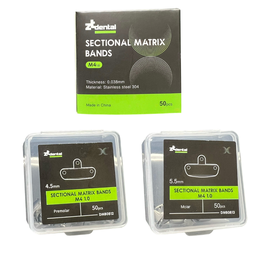 [RES4537] Set de 50 Bandas Matriz preformada acero Matrix M4 1.0 ZT Dental