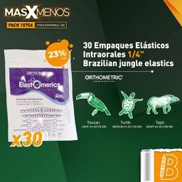 [PACK1575A] 30 Empaques Elásticos Intraorales 1/4&quot; Brazilian jungle elastics Orthometric