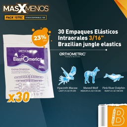 [PACK1575C] 30 Empaques Elásticos Intraorales 3/16&quot;  Brazilian jungle elastics Orthometric