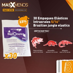 [PACK1575D] 30 Empaques Elásticos Intraorales 5/16&quot; Brazilian jungle elastics Orthometric