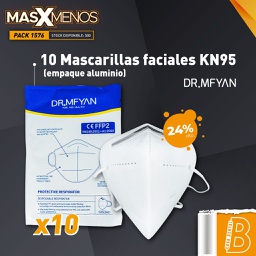 [PACK1576] 10 Mascarillas faciales KN95 Dr. MFyan Chengda (empaque aluminio)
