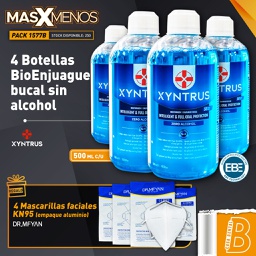 [PACK1577B] 4 Botellas BioEnjuague bucal sin alcohol Xyntrus Brix + Regalo