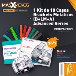 [PACK1595] 1 Kit de 10 Casos Brackets Metálicos (B+LM+A) Advanced Series Orthometric