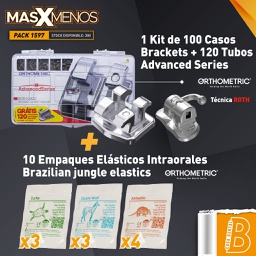 [PACK1597] 1 Kit de 100 Casos Brackets + 120 Tubos Advanced Series Orthometric