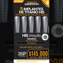 [OF79HIS] 5 Implantes Hexágono interno HIS DSP