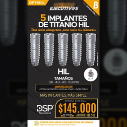 [OF79HIL] 5 Implantes Hexágono interno HIL DSP