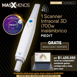 [PACK1605B] 1 Scanner Intraoral 3D i700w Inalámbrico Medit + Computador Notebook Gamer