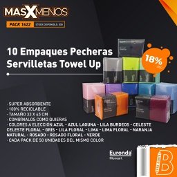 [PACK1622] 10 Empaques Pecheras Servilletas Towel Up Monoart Euronda
