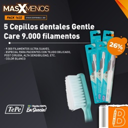 [PACK1632] 5 Cepillos dentales Gentle Care 9.000 Tepe