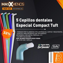 [PACK1633] 5 Cepillos dentales Especial Compact Tuft Tepe