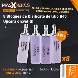 [PACK1636] 8 Bloques de Disilicato de litio B40 Upcera - Evolith